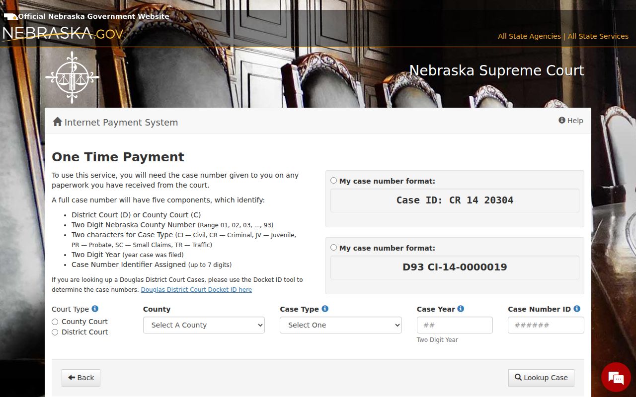 Sheridan County docket search case-number lookup controls