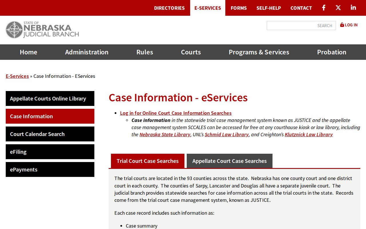 Sheridan County docket search case-information access explanation