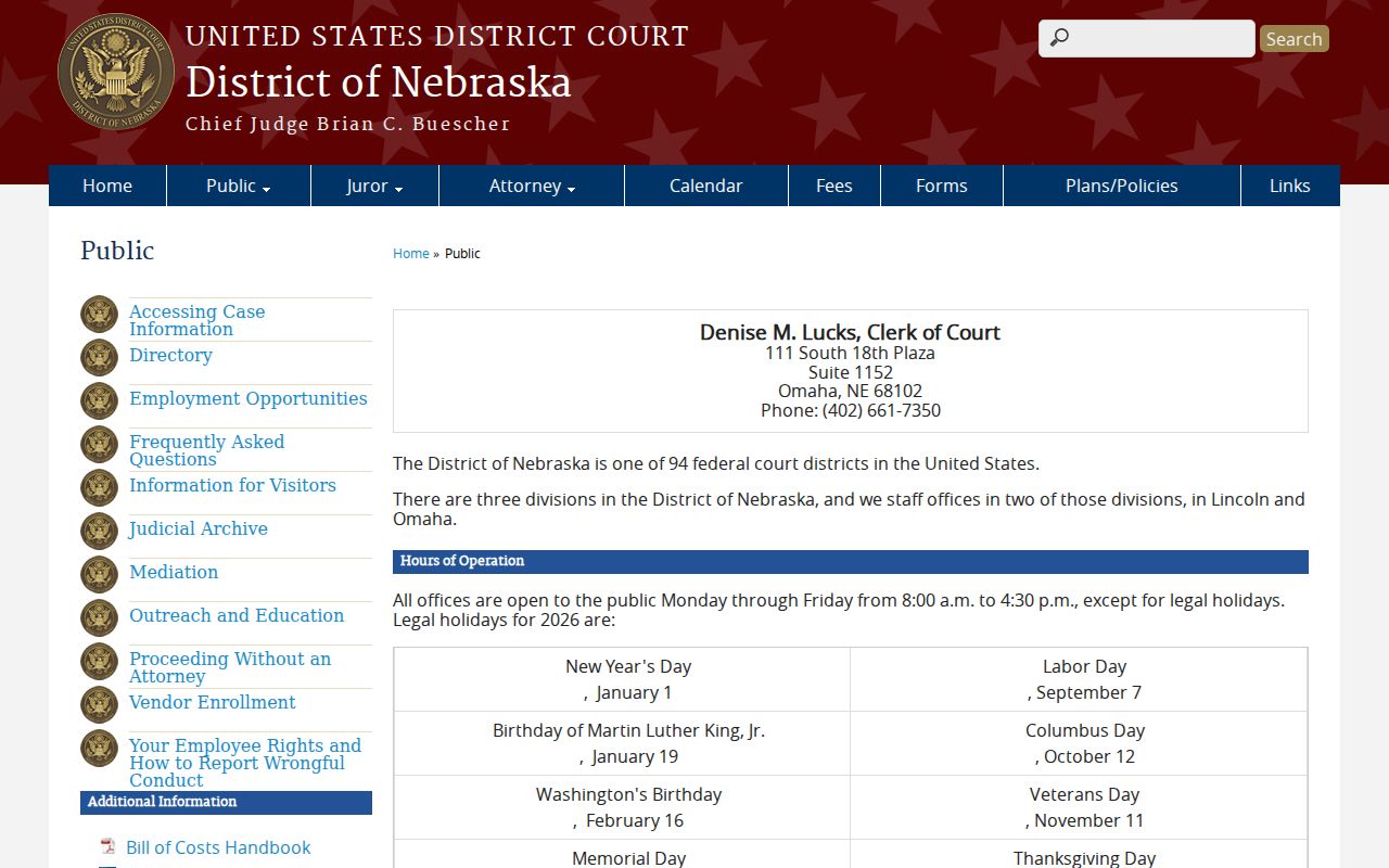 Sheridan County court case records federal District of Nebraska access distinction