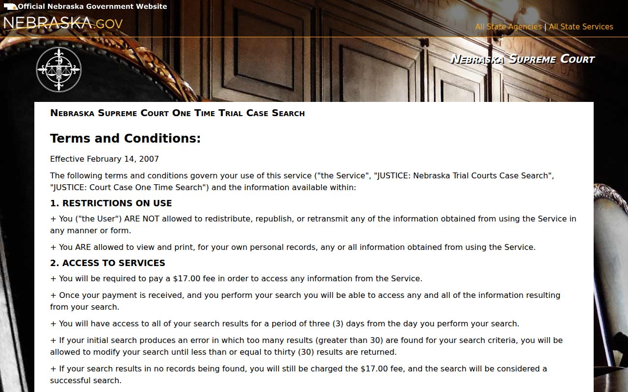 Sheridan County criminal court docket JUSTICE access terms