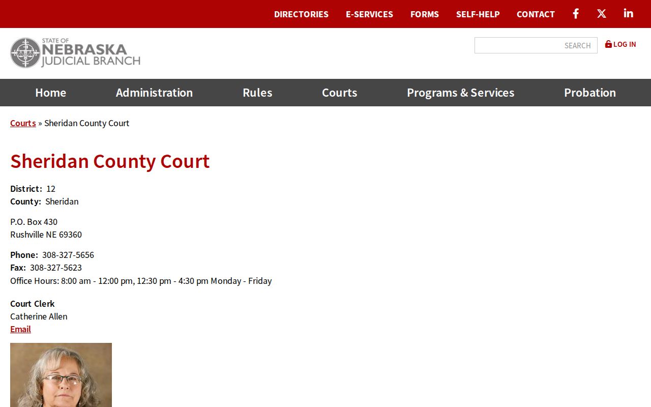 Sheridan County court docket County Court case-information profile