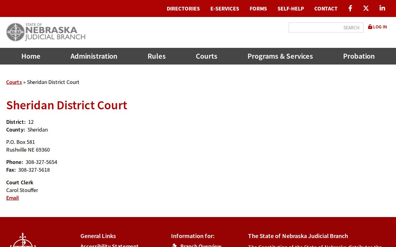 Sheridan County court docket state District Court profile