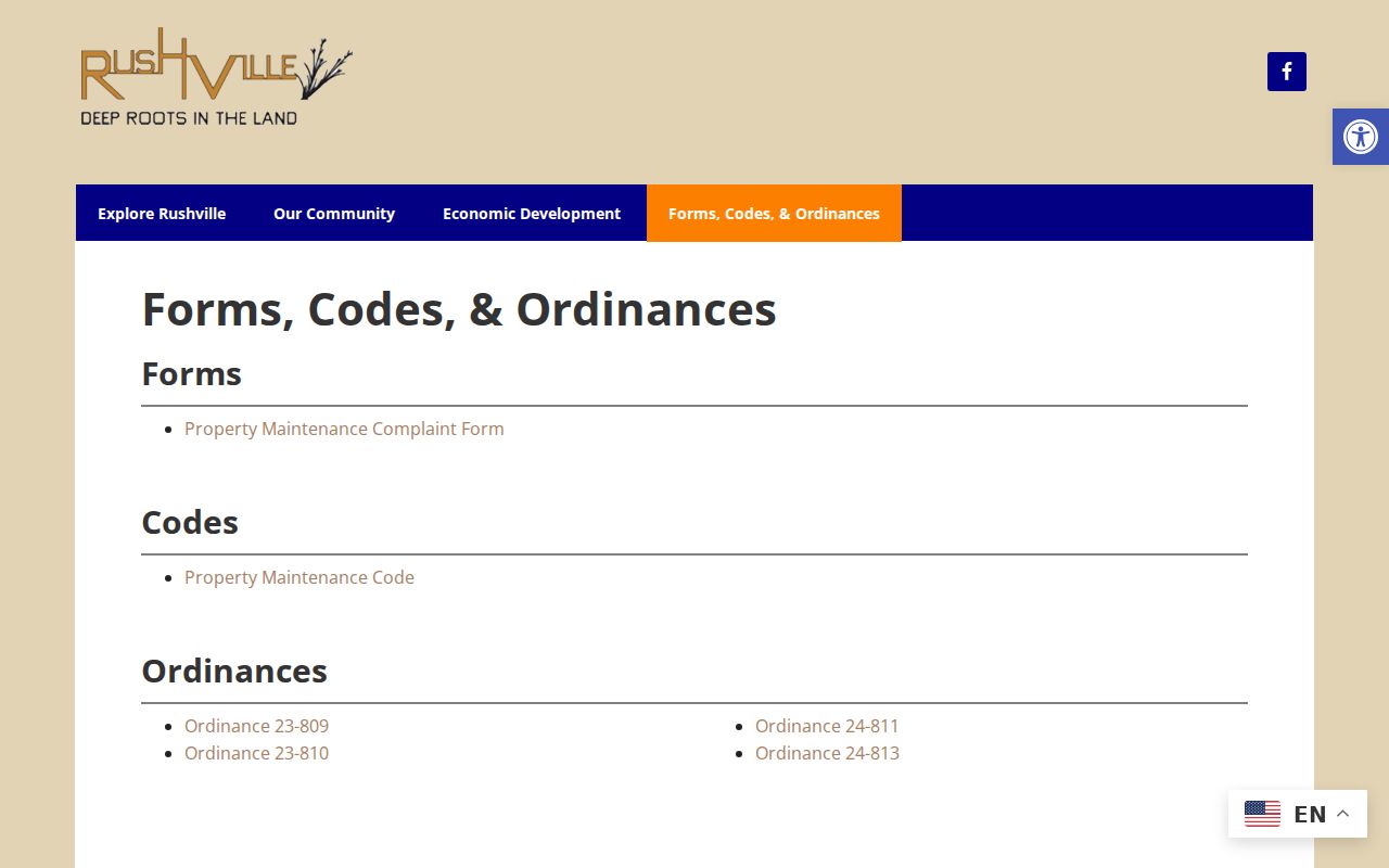 Rushville court records and city ordinance docket source
