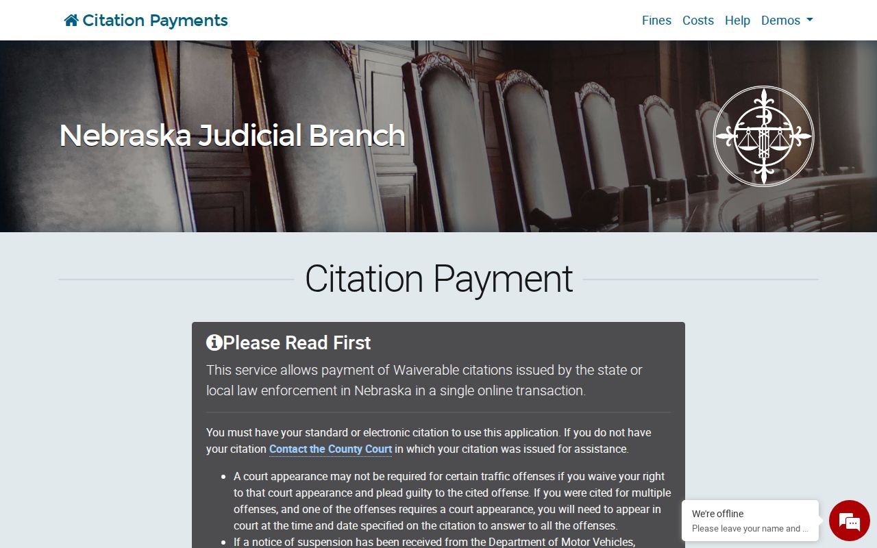 Sheridan County traffic court citation payment portal